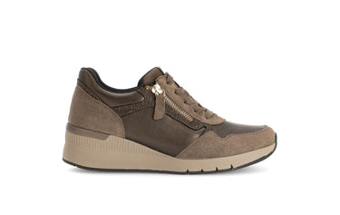 Baskets marron en cuir lisse