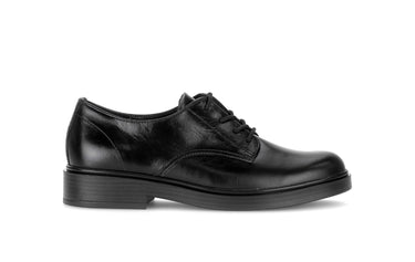Derbies noires en cuir lisse