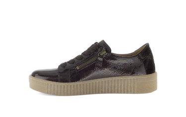 Baskets marron en cuir vernis