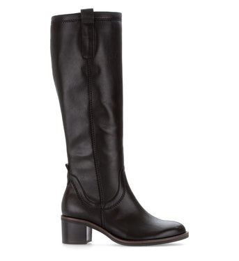 Bottes noires en cuir lisse