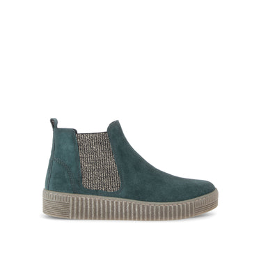 Bottines bleues en daim
