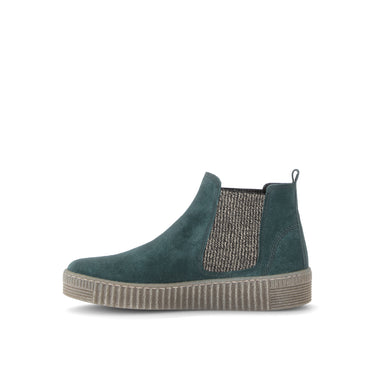 Bottines bleues en daim