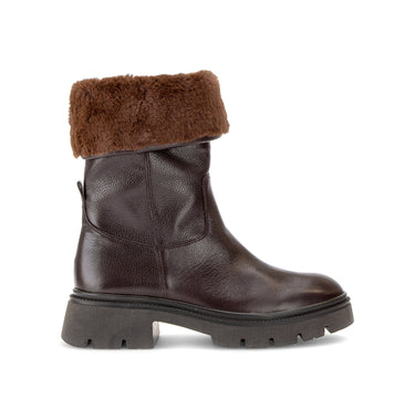 Bottines marron en cuirs combinés