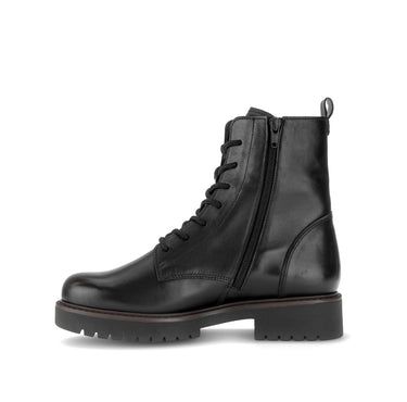 Bottines noires en cuir lisse (adaptée Hallux Valgus)