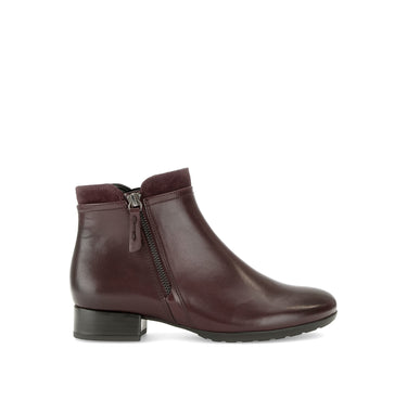 Bottines bordeaux en cuir lisse