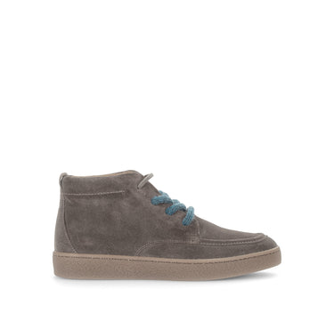 Baskets montantes grises en daim (lacet bleu)