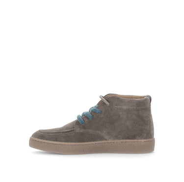 Baskets montantes grises en daim (lacet bleu)