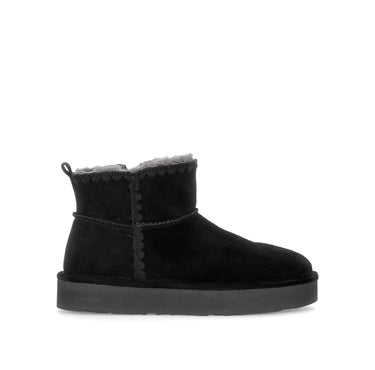 Bottines noires en daim (doublure intérieure chaude - agneau véritable)