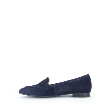 Mocassins marine en cuir velours