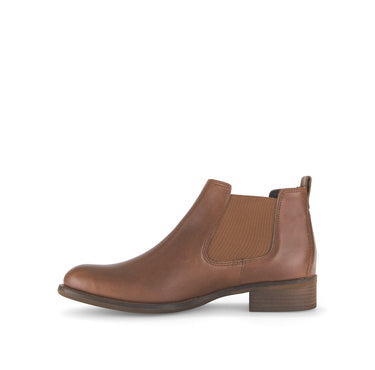 Bottines marron en cuir lisse