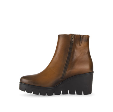 Bottines marron en cuir lisse
