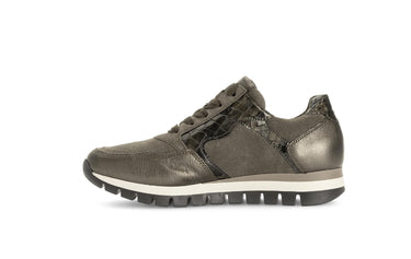 Baskets taupe en cuir et daim