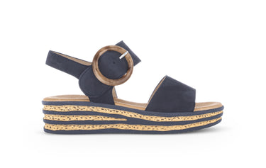 Sandales bleues en cuir nubuck