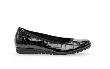 Ballerines noires en cuir vernis