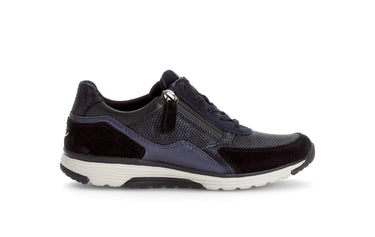 Baskets bleues en cuir et textile