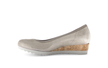 Ballerines beiges/irisées en daim