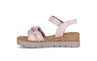 Sandales roses en daim