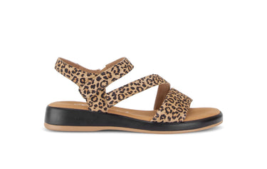 Sandales léopard en daim