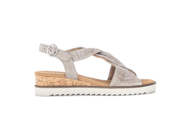 Sandales beiges en daim irisé