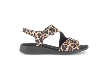Sandales léopard en daim