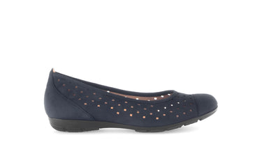 Ballerines perforées bleues en Daim