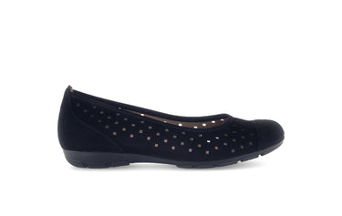 Ballerines perforées noires en Daim