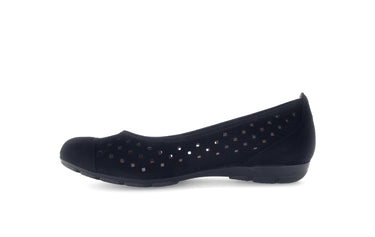 Ballerines perforées noires en Daim