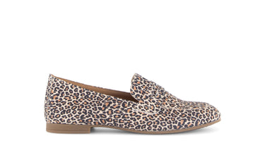 Mocassin léopard en daim