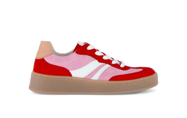 Baskets roses et rouges en Daim