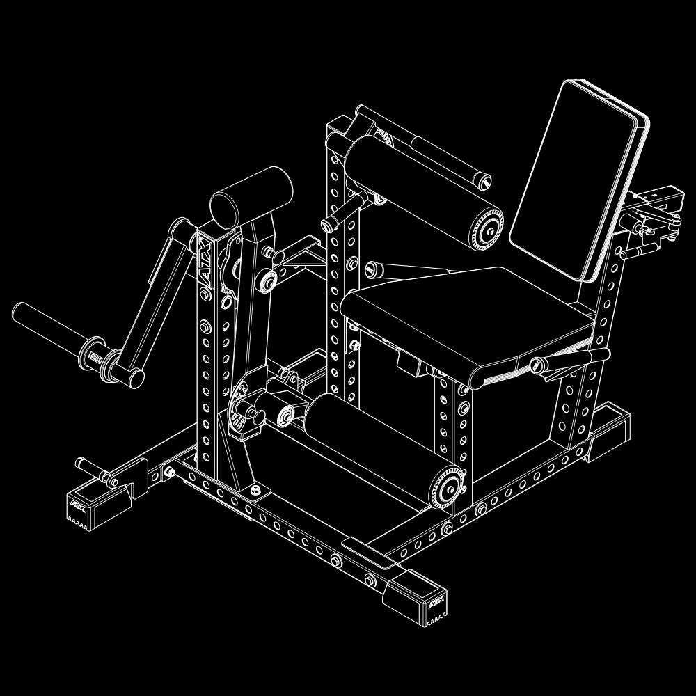 ATX® Beinstrecker / Beinbeuger - sitzend Isoansicht