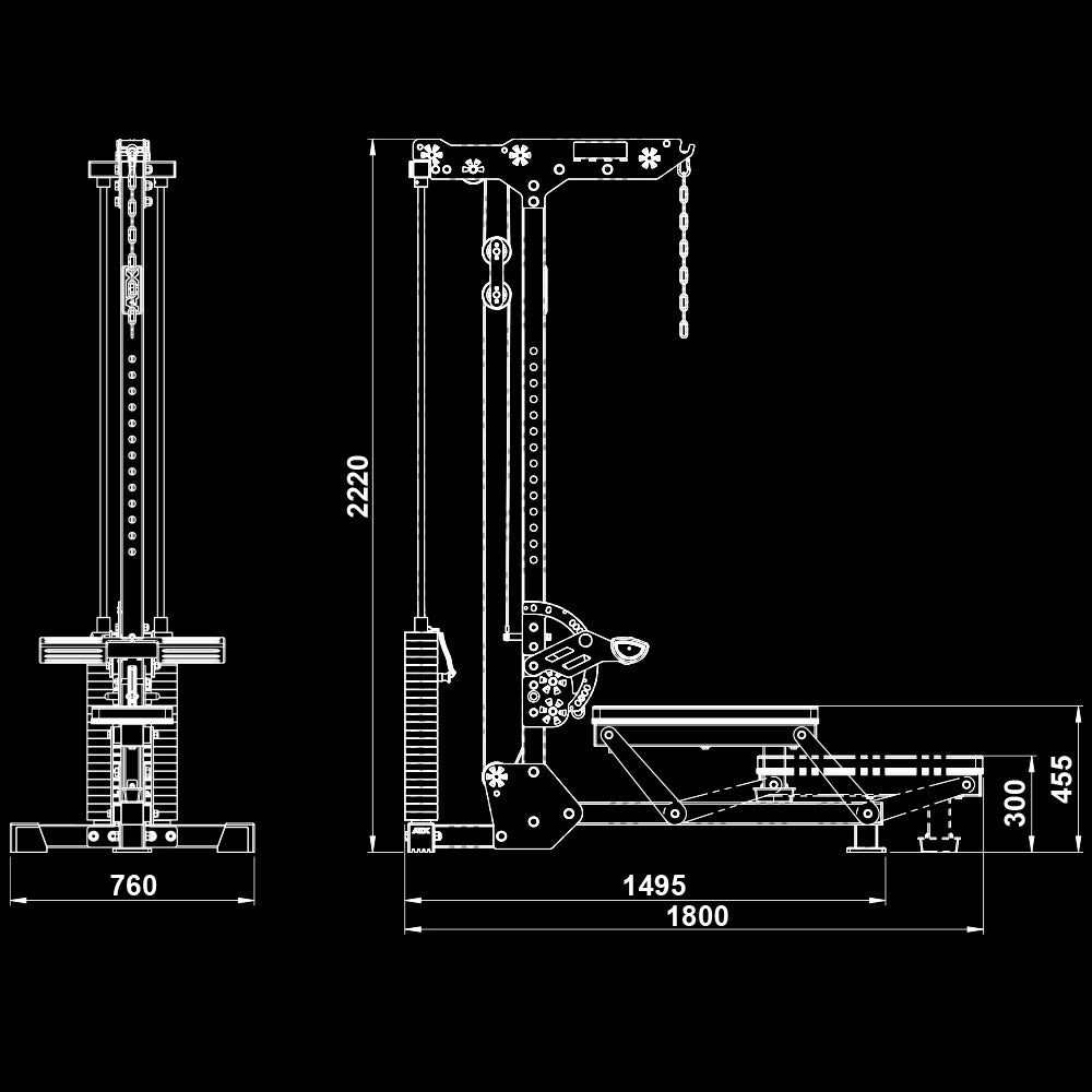 ATX® Latzug und Ruderzug - 115 kg Steckgewichte