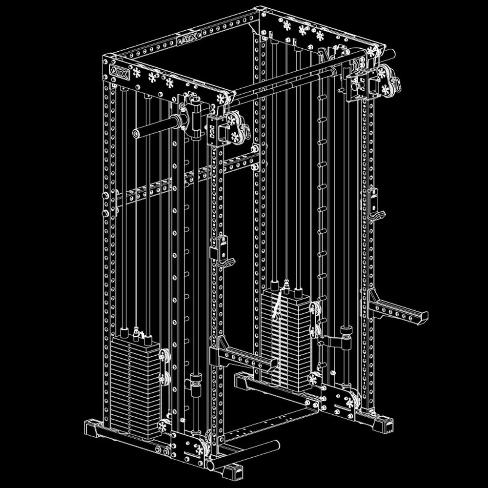 ATX® Multi Smith Rack - Höhe 215 cm - 2 × 100 kg Isoansicht