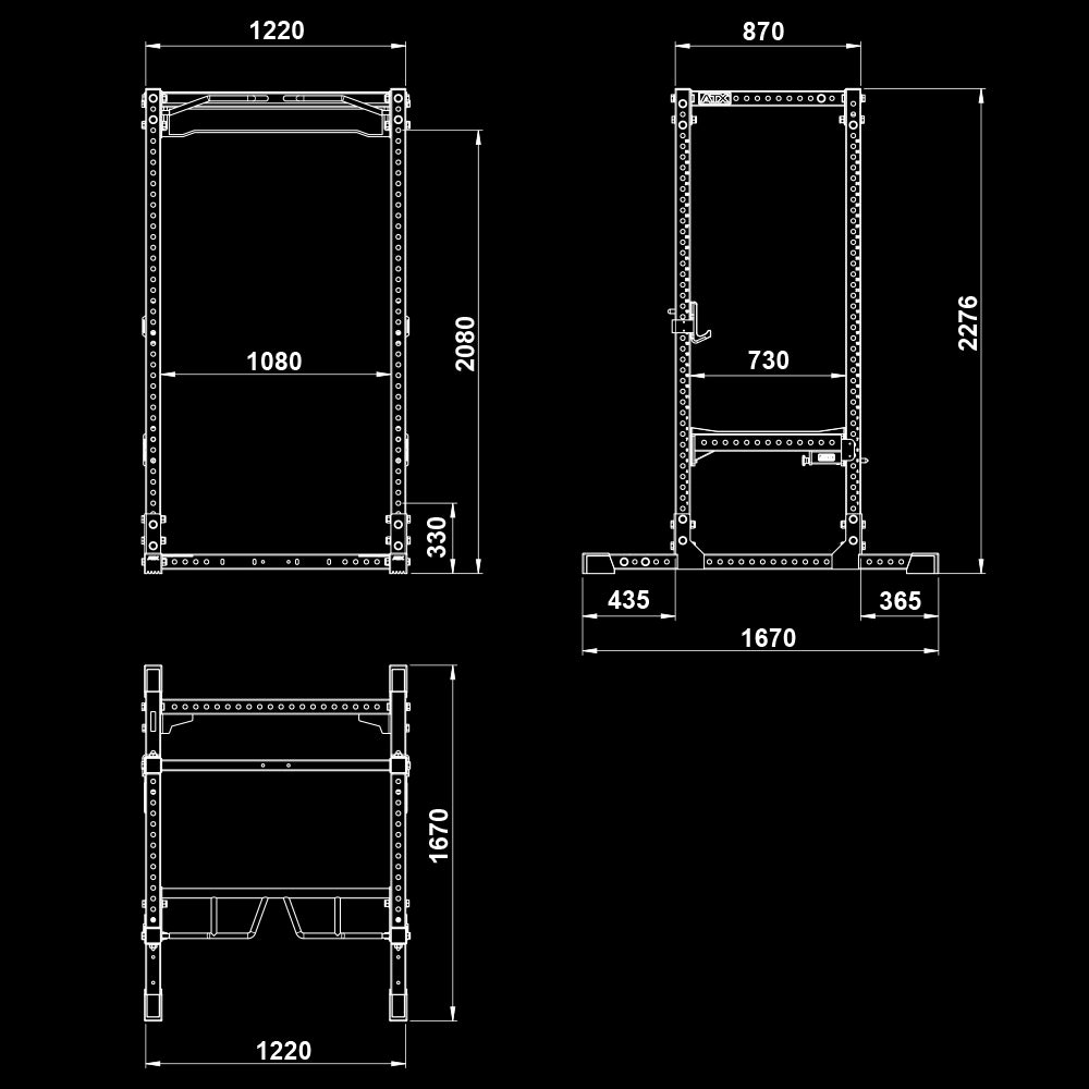 ATX® Power Rack PRX-780 Maße