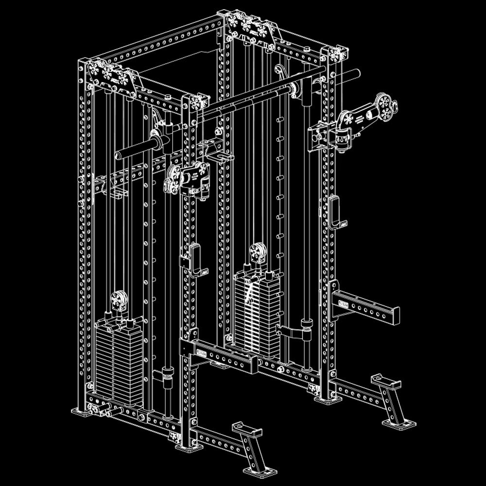ATX® Rack-Zugstation mit Multipresse Isoansicht