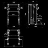ATX® Rack-Zugstation mit Multipresse Maße