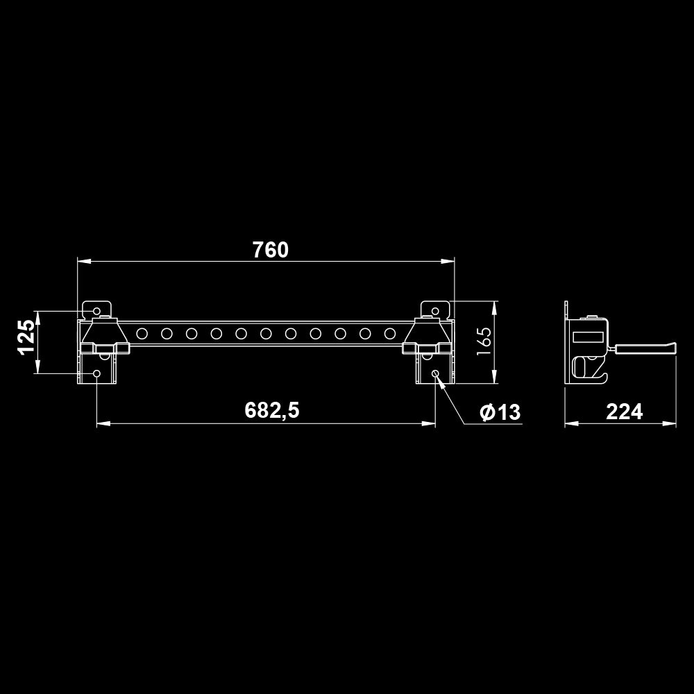 ATX® Rack-Zubehör-Ablage - Storage 500 Series Maße