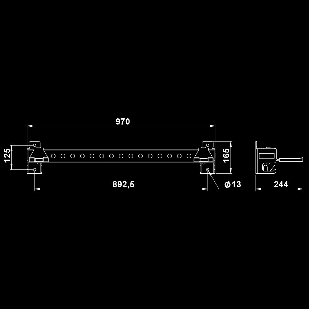 ATX® Rack-Zubehör-Ablage - Storage 700 Series Maße