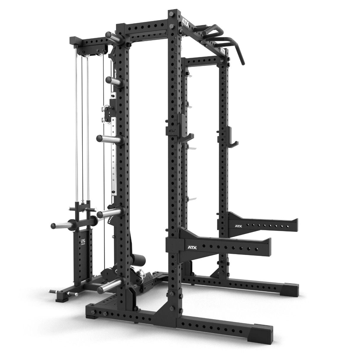 ATX® Half Rack 780 mit Extension und Latzug Plate Load schräge Ansicht