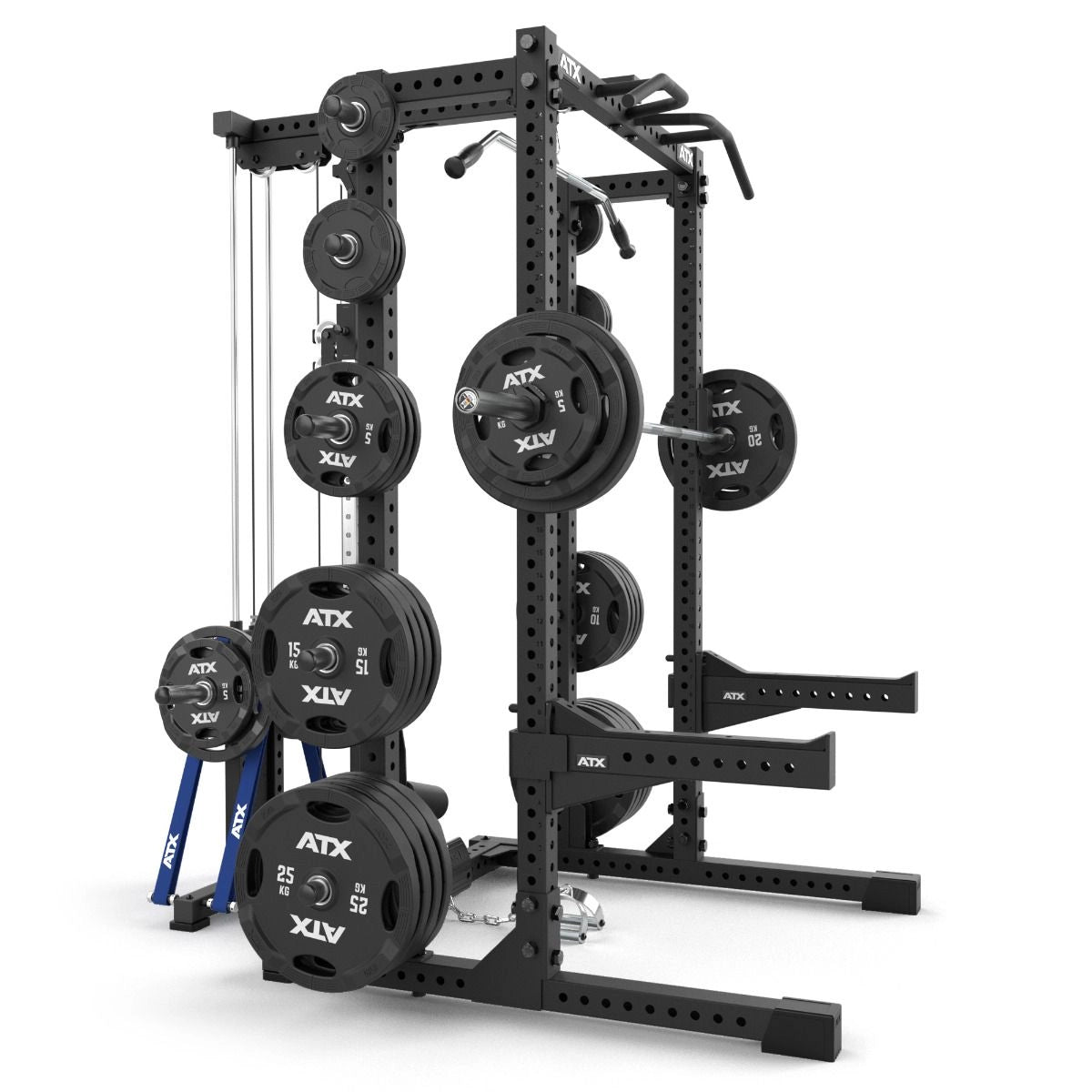 ATX® Half Rack 780 mit Extension und Latzug Plate Load mit Zubehör