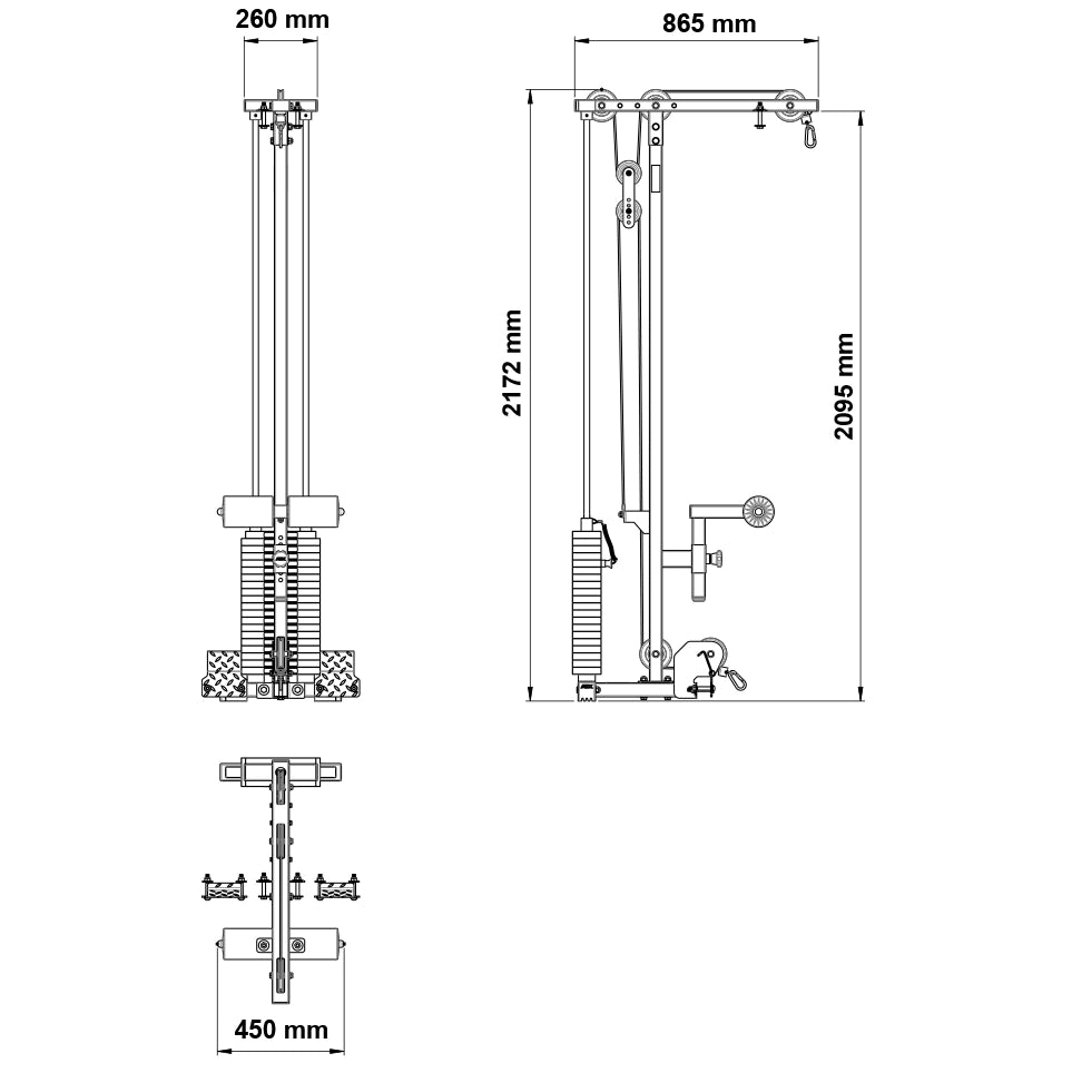 ATX® Lat Pulldown Option LTO-520 - 100 kg weights 