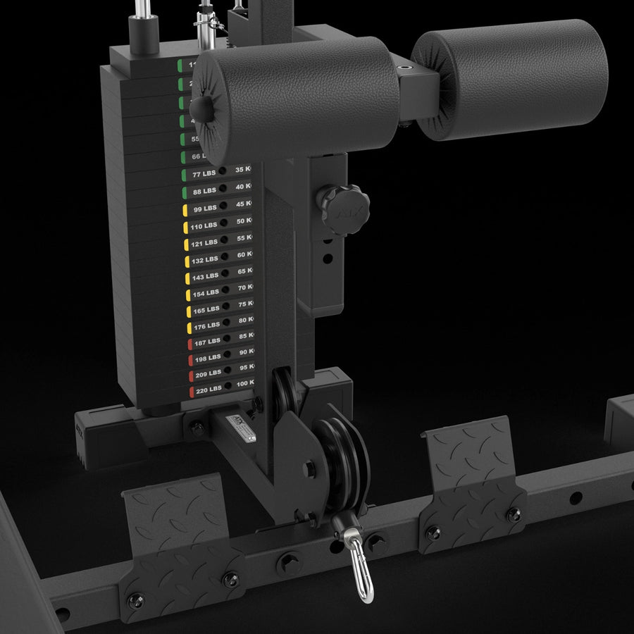 ATX® Half Rack 510 mit Latzugstation - 100 kg Steckgewichte - Höhe 195 cm