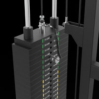 ATX® Half Rack 510 mit Latzugstation - 100 kg Steckgewichte - Höhe 195 cm Gleichtbuchsenführung