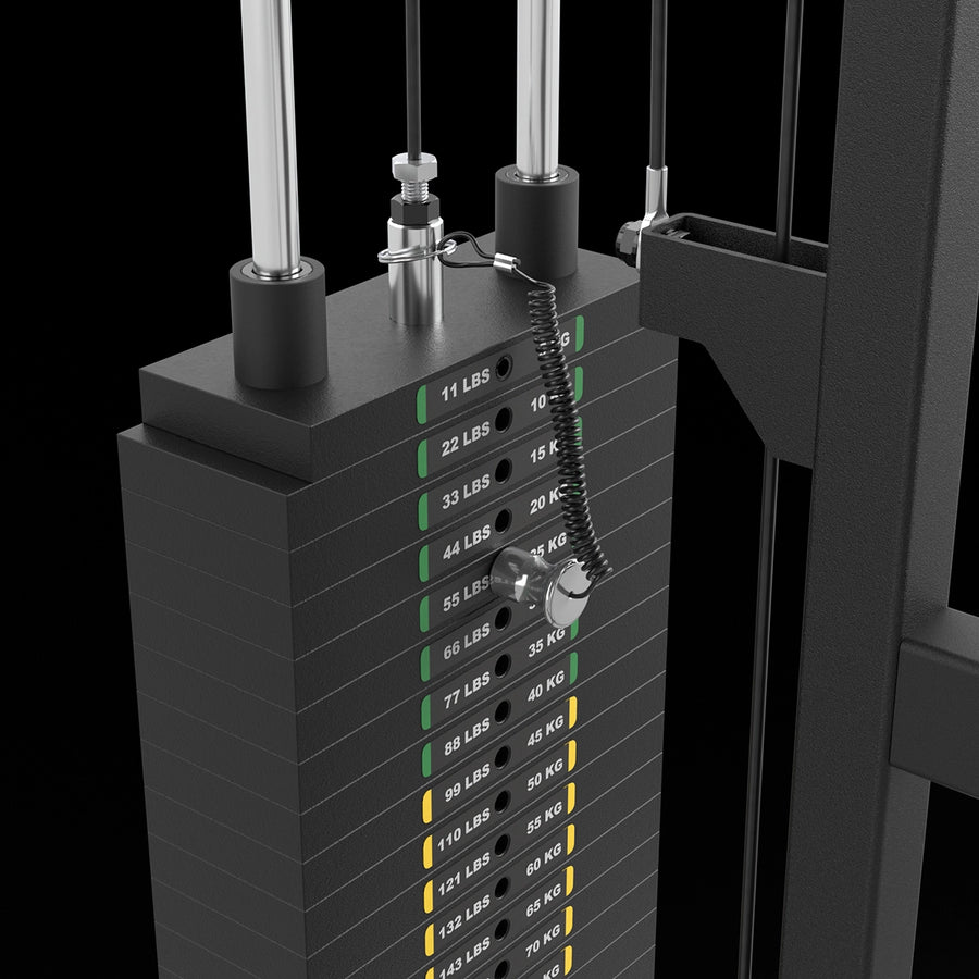 ATX® Half Rack 510 mit Latzugstation - 100 kg Steckgewichte - Höhe 195 cm