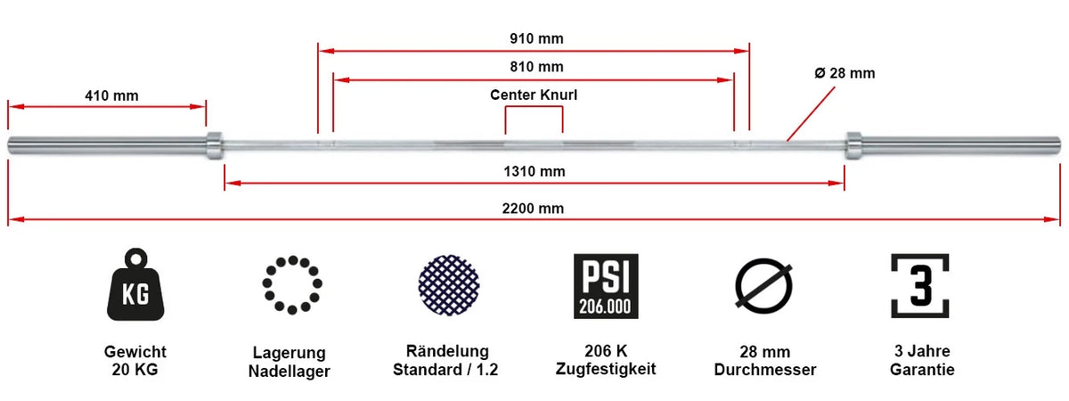 ATX® Bulls Bearing Bar-MK +700 kg+ Federstahl + Gelagert