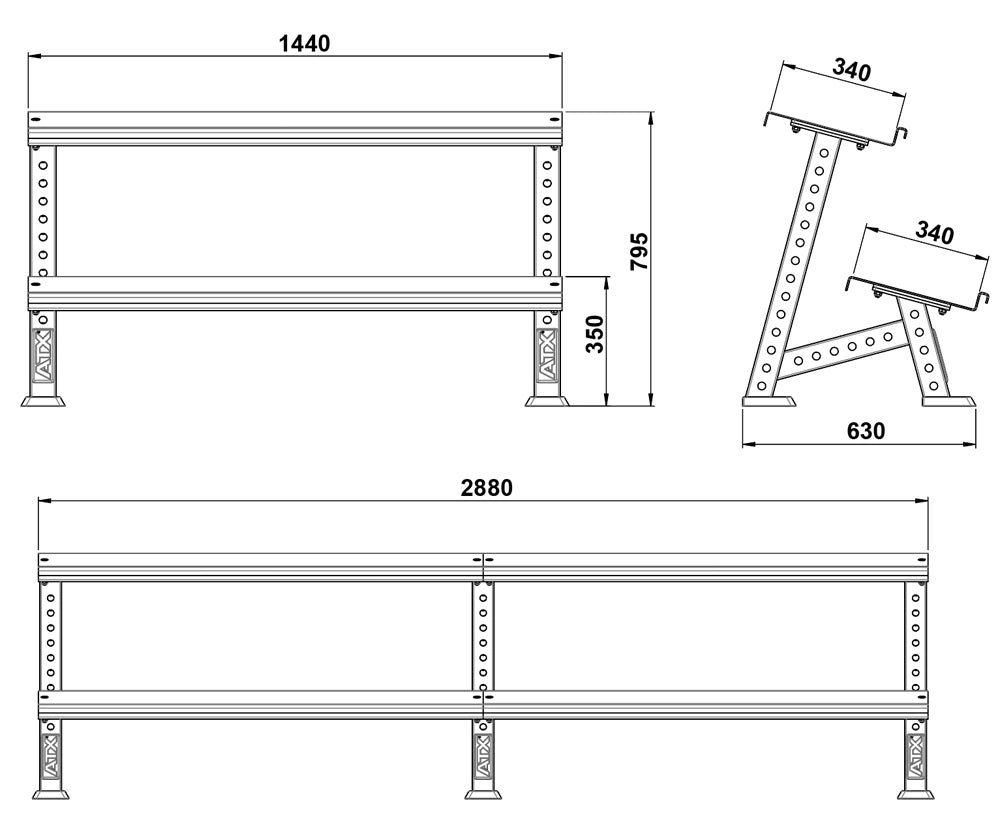 ATX® Kurzhantelablage für Hex-Hanteln - modular erweiterbar