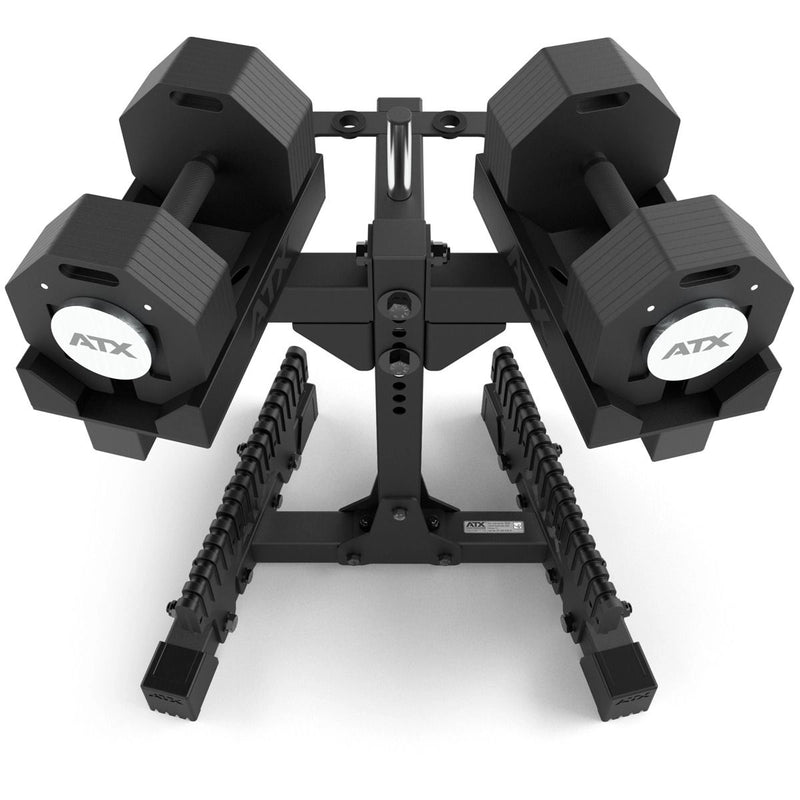 ATX® Octa-Dumbbells 2 x 36 kg - Verstellbare Hanteln inkl. Ablageständer