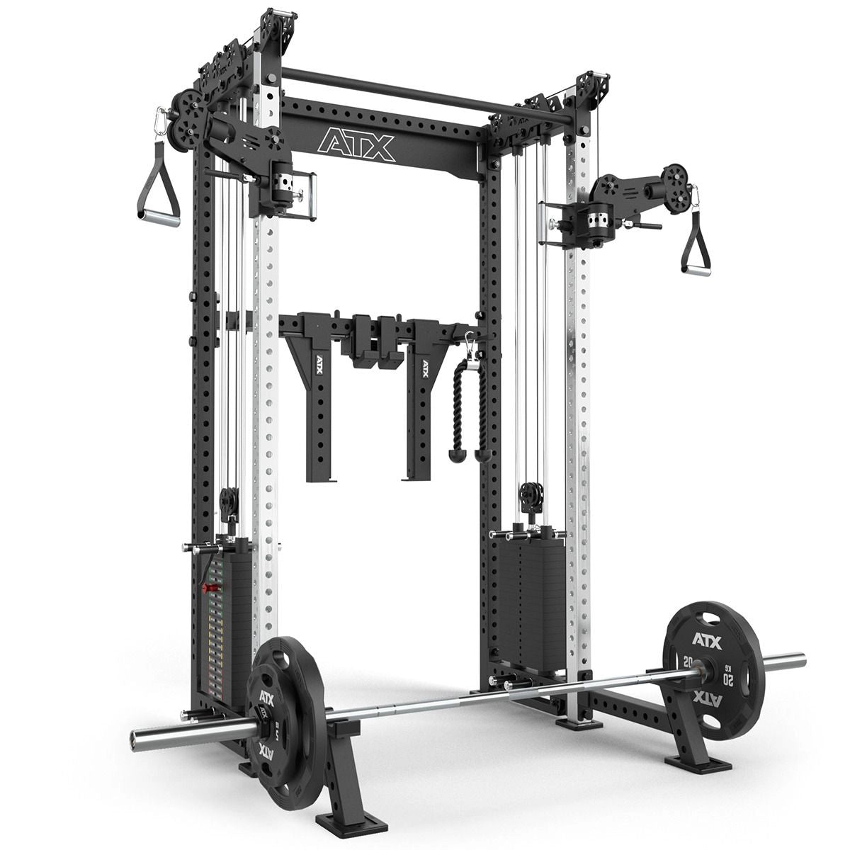 ATX® Cable Half Rack mit 2 x 90 kg Steckgewichte inkl. Deadlift Ablage