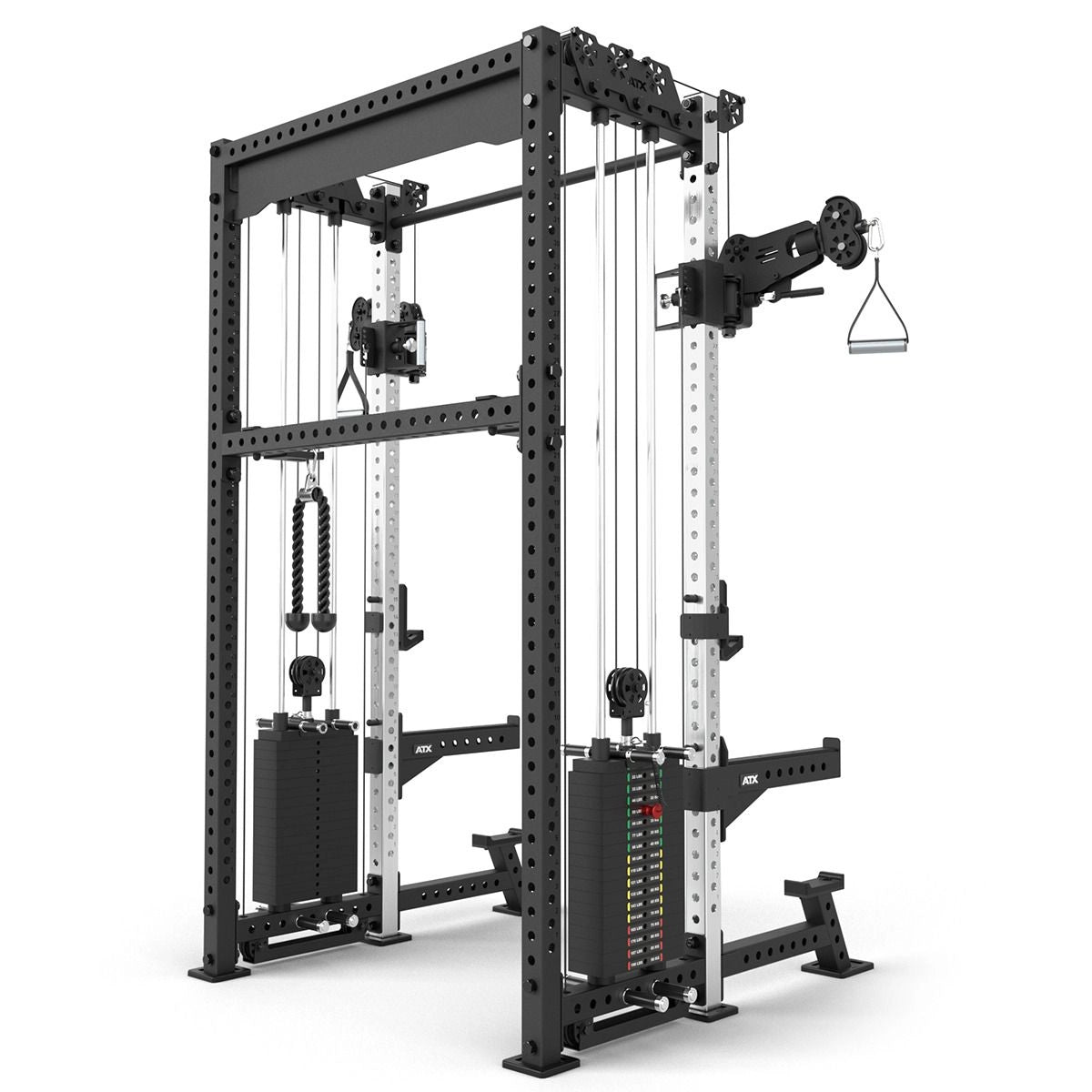 ATX® Cable Half Rack mit 2 x 90 kg Steckgewichte Ansicht hinten