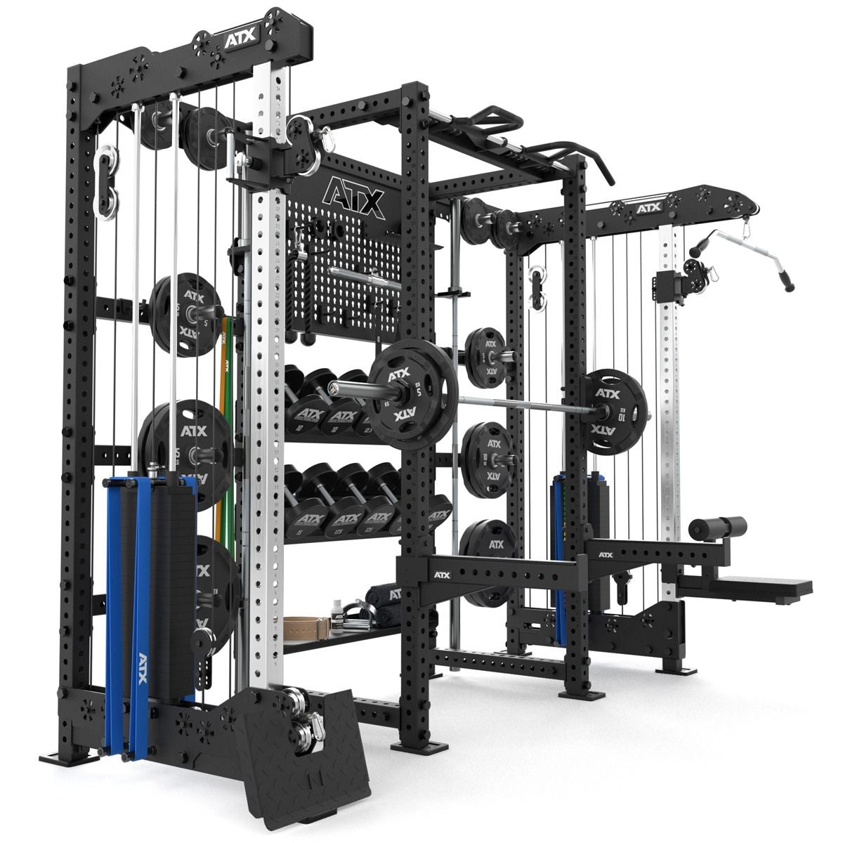 ATX® Multi Cable Rack & Storage Station - The Wall mit Hantelscheiben