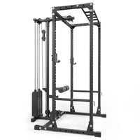 ATX® Power Rack PRX-520-XS mit Latzug 100 kg Steckgewichte Schrägansicht
